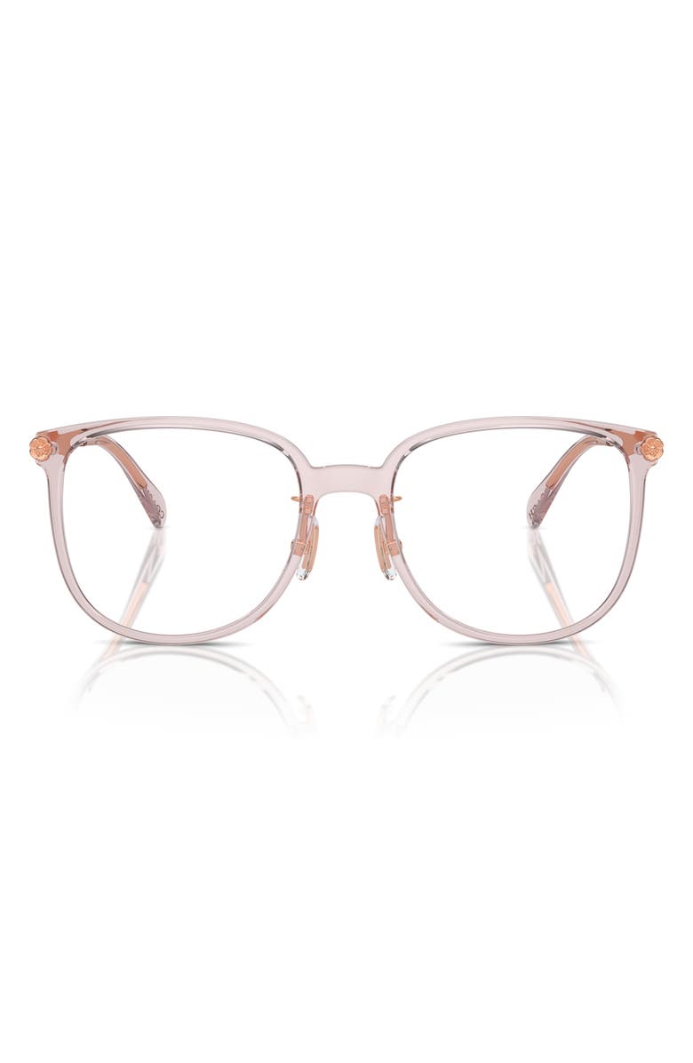 COACH 54mm Square Optical Glasses, Main, color, Dusty Rose / Demo Lens