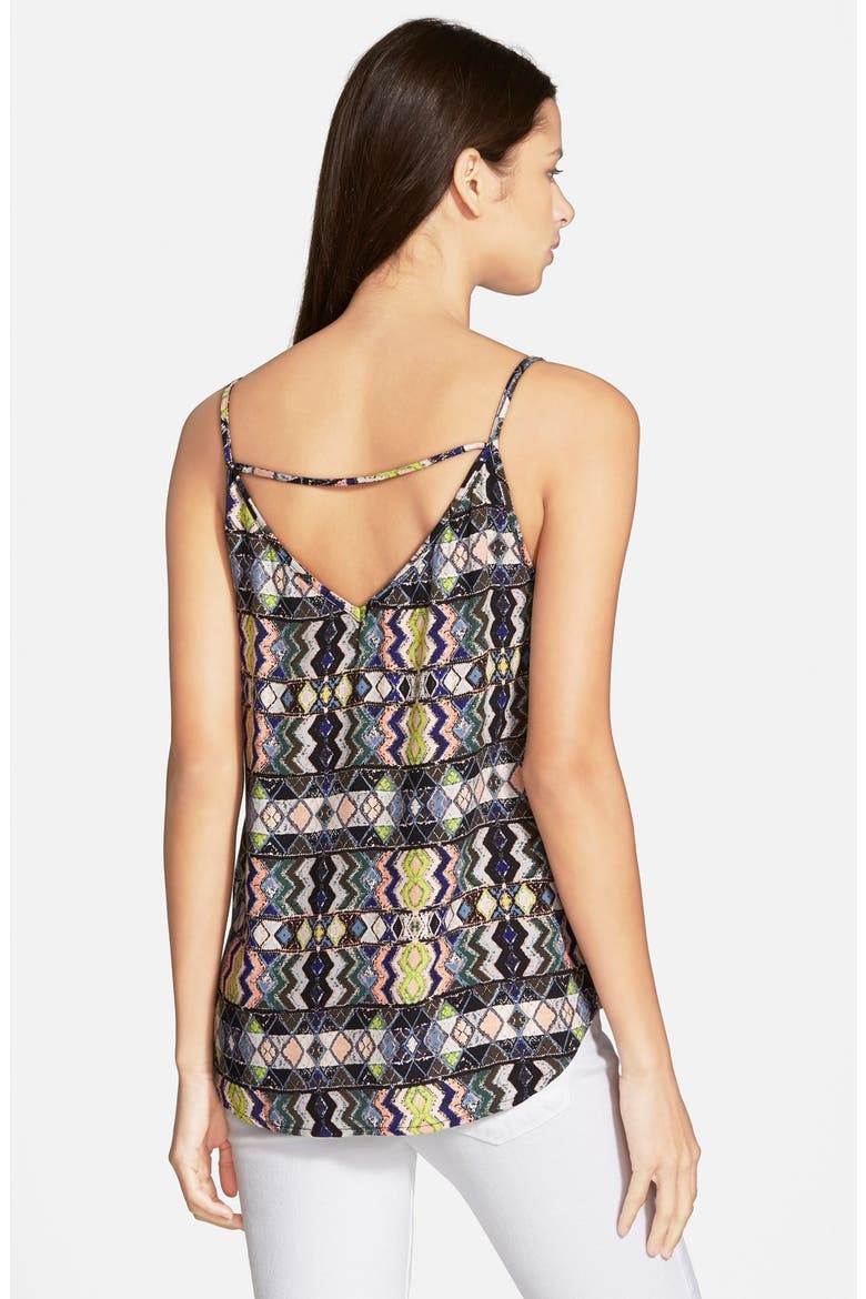 'Veracruz' Woven V-Neck Tank, Alternate, color, BLACK