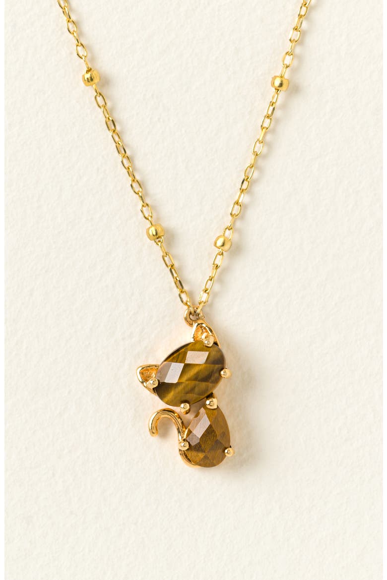 Faceted Feline Cat Necklace by Gratinsta LLC, Main, color, Multi