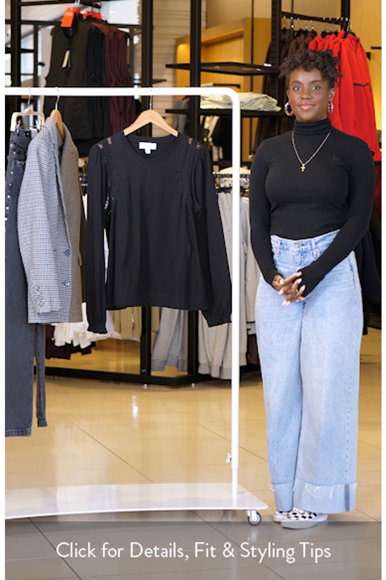 Lace Inset Long Sleeve Jersey Top video