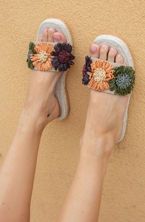 Seychelles Botanical Gardens Slide Sandal In White