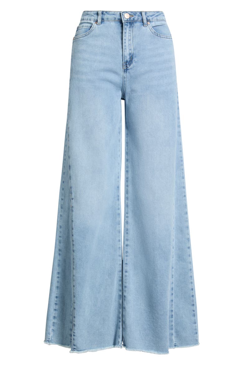 Raw Hem Wide Leg Jeans, Alternate, color, LIGHT INDIGO