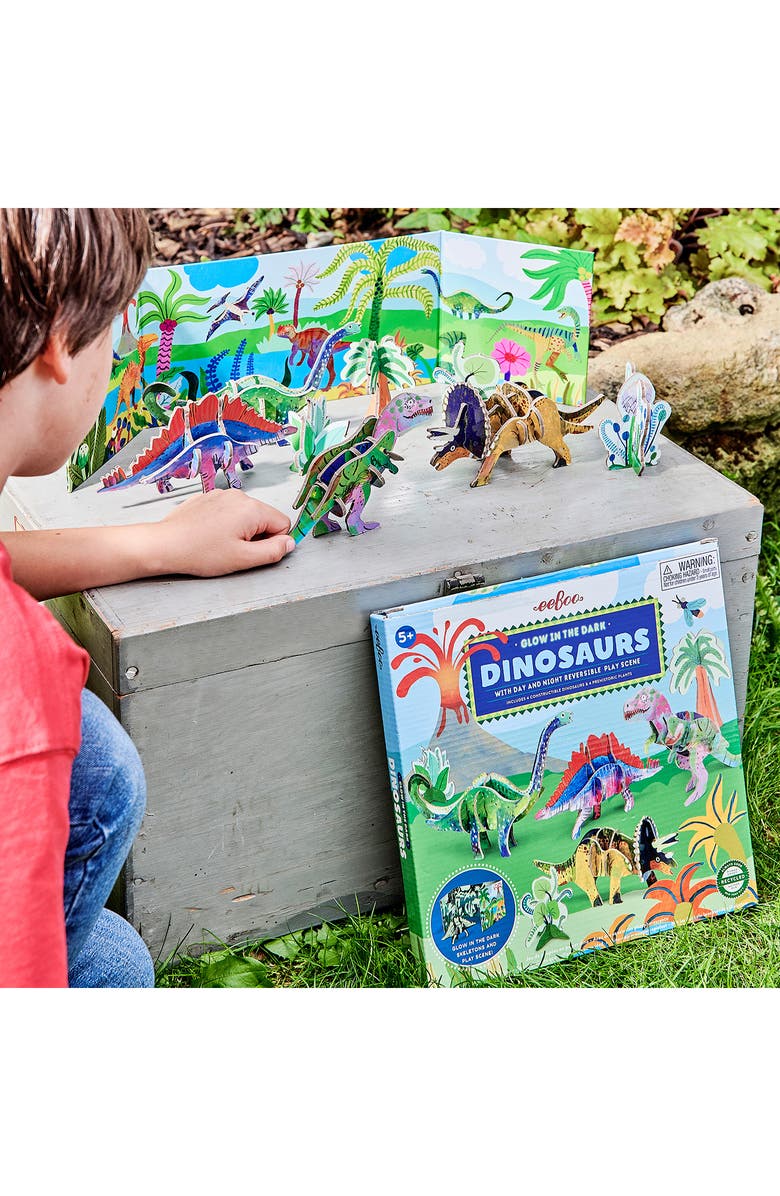 eeBoo Glow in the Dark Dinosaurs Playset, Alternate, color, Multi