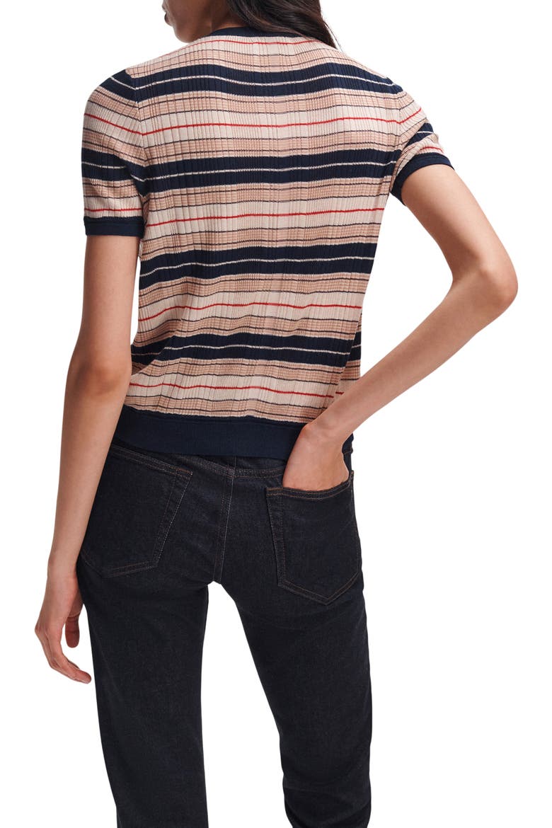 Teresa Silk Blend Striped Cardigan, Alternate, color, NAVY MULTI