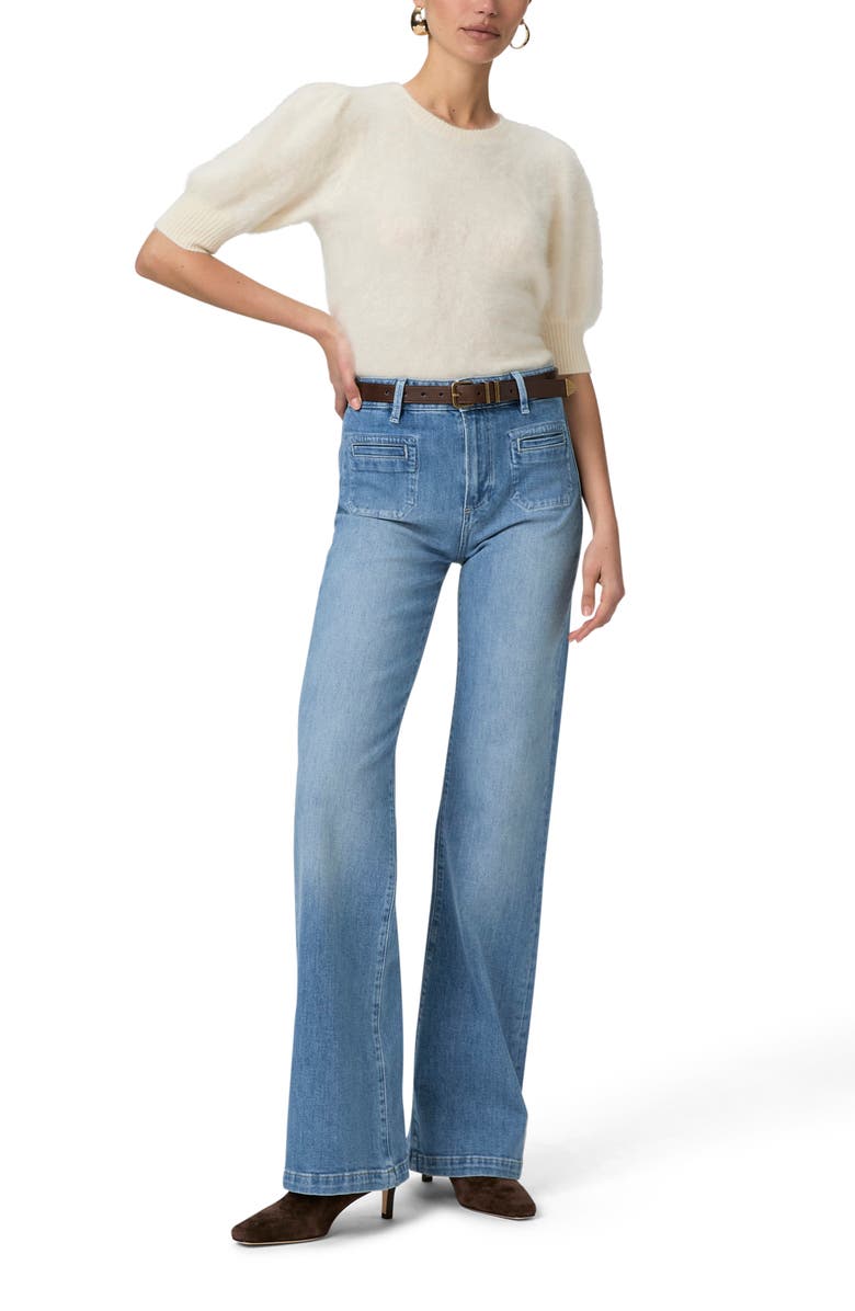 PAIGE Gladiolus Short Sleeve Cashmere Sweater, Alternate, color, Ivory