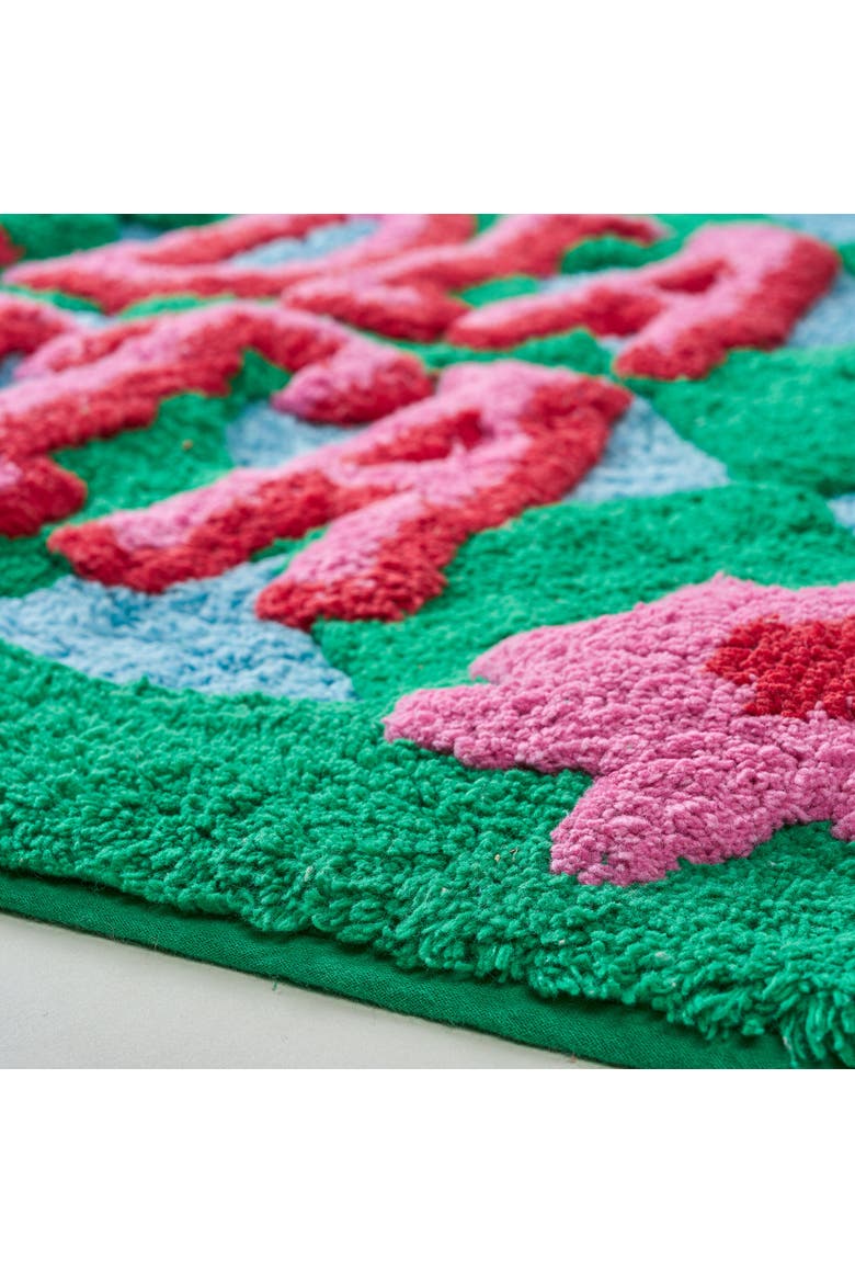 Punjab Bonita 100% Cotton Bath Mat 23.5" x Spa-Inspired, Alternate, color, Green