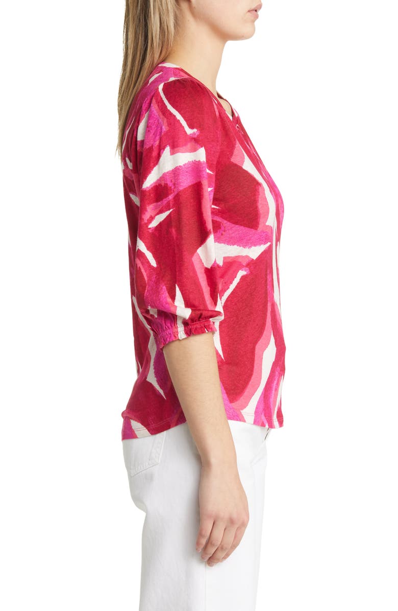 NZT by NIC+ZOE Blooms Linen Blend Top, Alternate, color, 