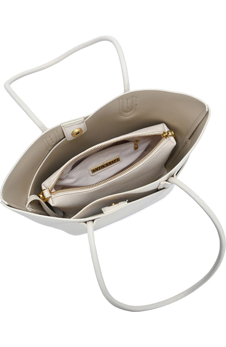 Antik Kraft Shoulder Tote Bag with Removable Pouch, Alternate, color, Stone