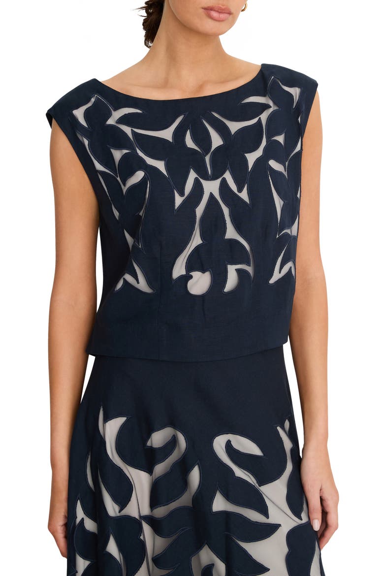 Antibes Mesh Cutout Top, Main, color, DARK INDIGO