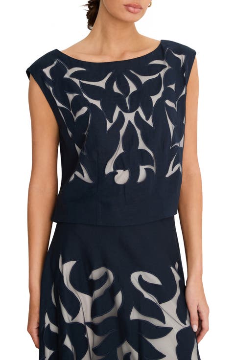 Antibes Mesh Cutout Cambric Cotton Top