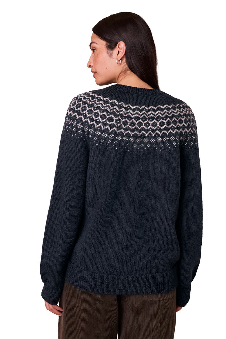 Graduated Fair Isle, Alternate, color, Navy / Ecru