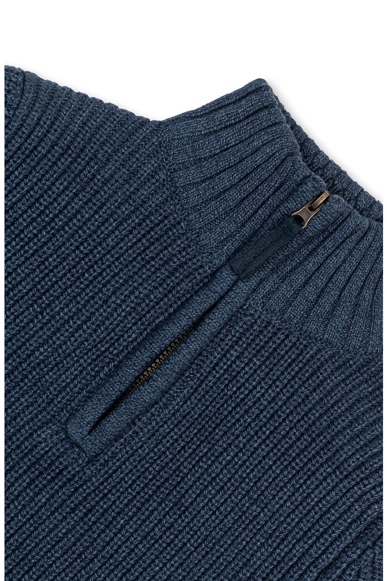 Kids' Organic Half Zip Cardigan Stitch Sweater, Alternate, color, Navy Marl