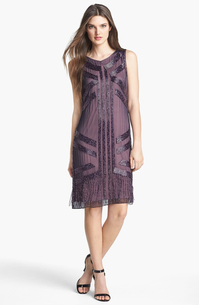 Patra Embellished Silk Dress, Main, color, 