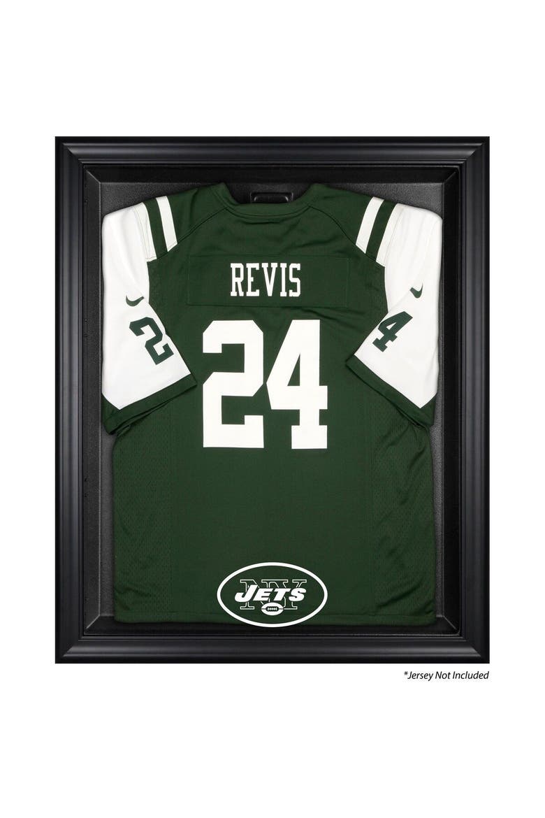 New York Jets Throwback Logo 1998 - 2018 Black Frame Jersey Display Case, Main, color, Black