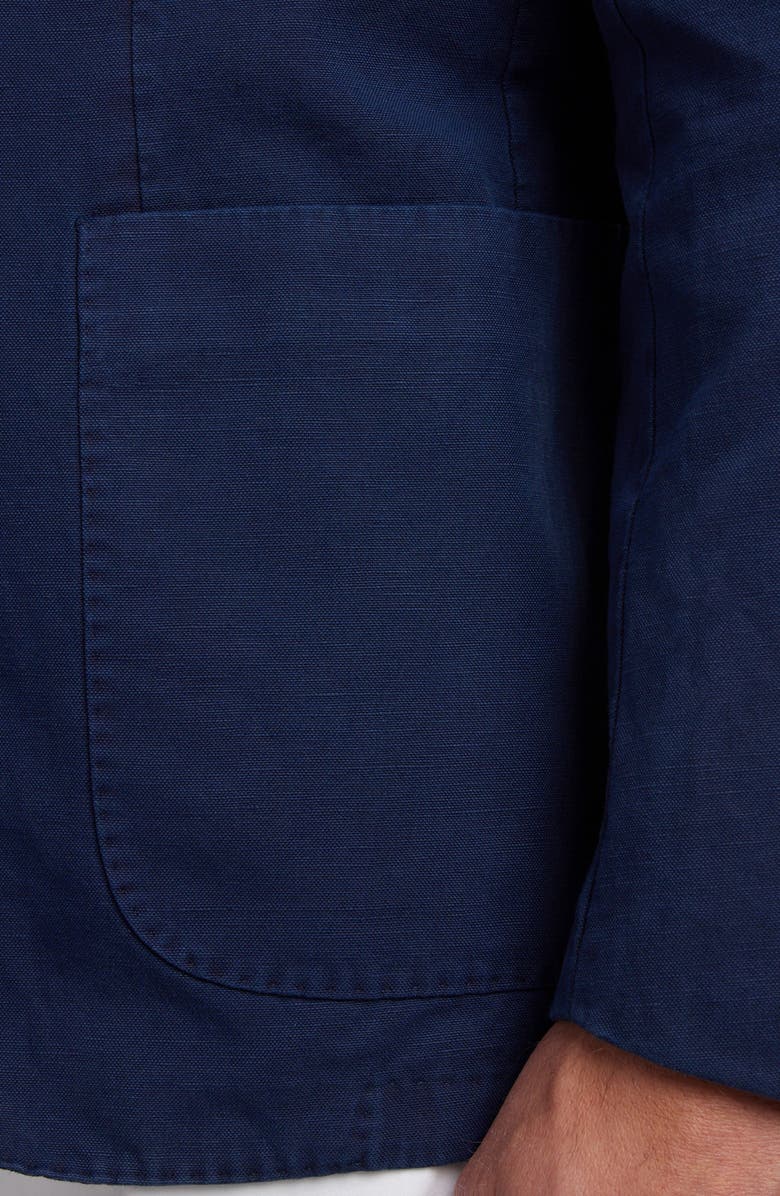 David Donahue The Jackson Soft Navy Cotton & Linen Sport Coat, Alternate, color, Navy
