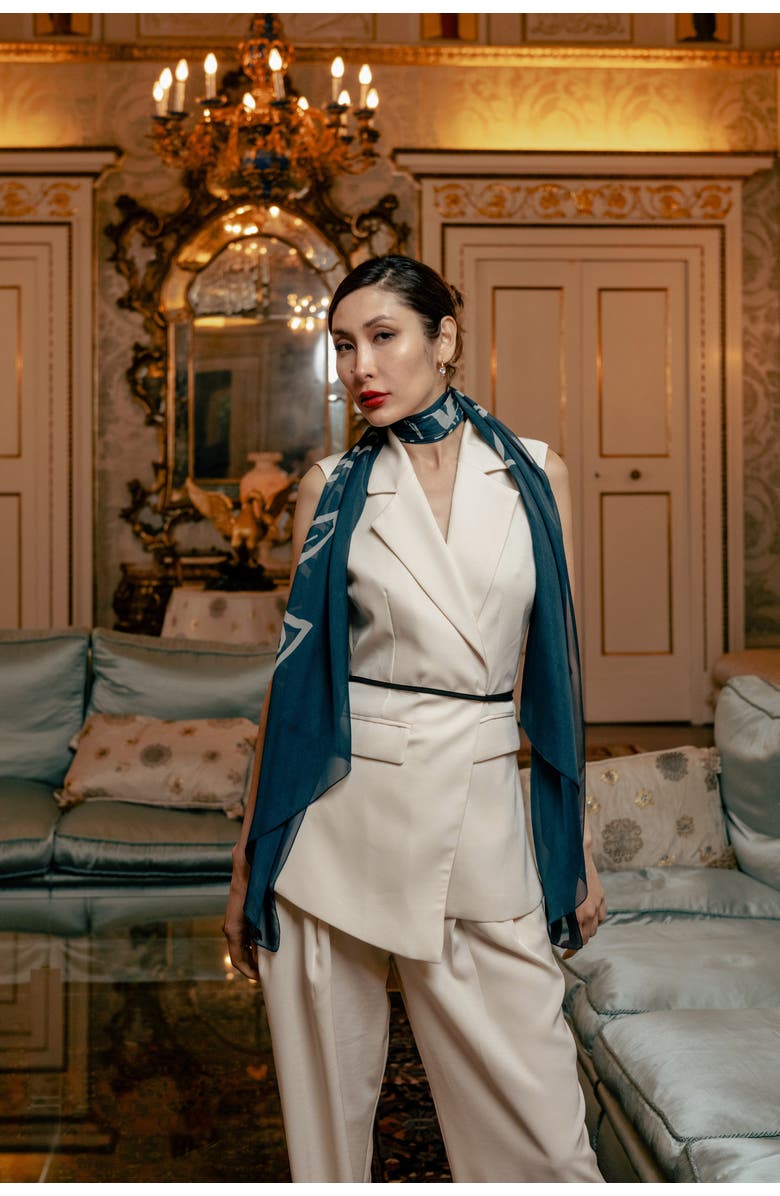 Elizabetta Nina - Silk Scarf/Shawl for Women, Alternate, color, Deep Teal