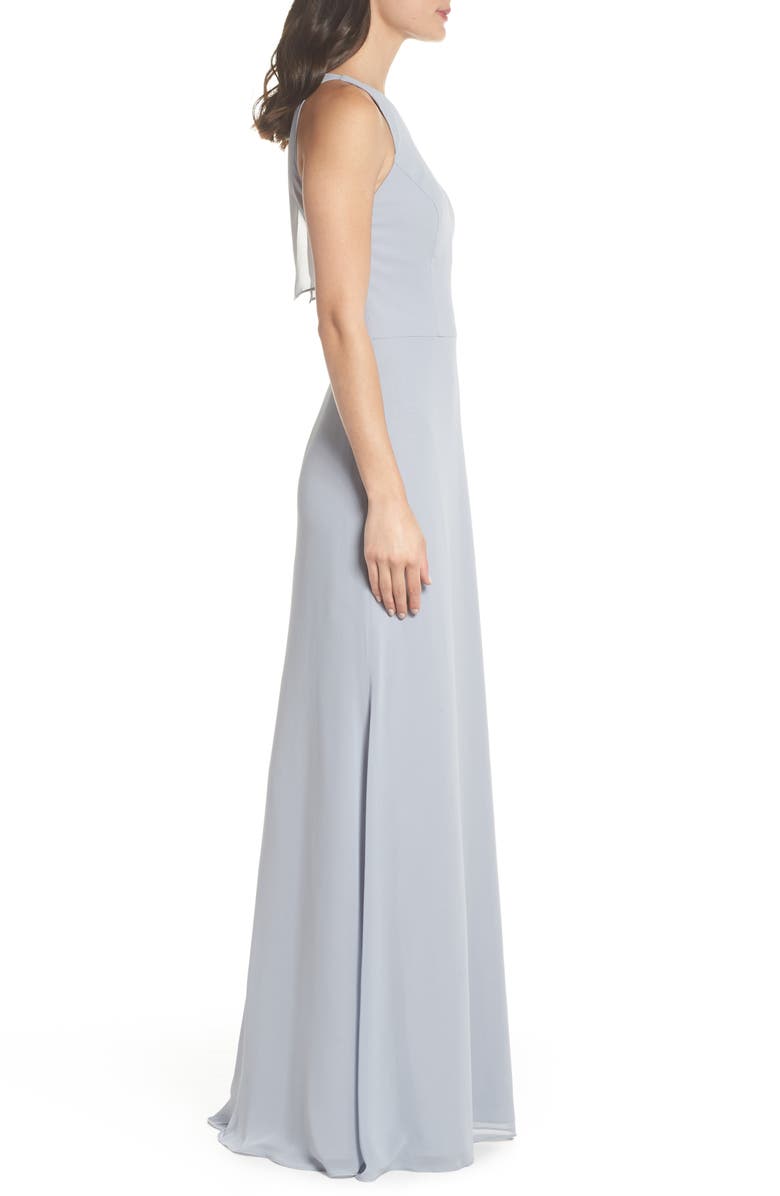 Hayley Paige Occasions Crewneck Chiffon Gown, Alternate, color, 