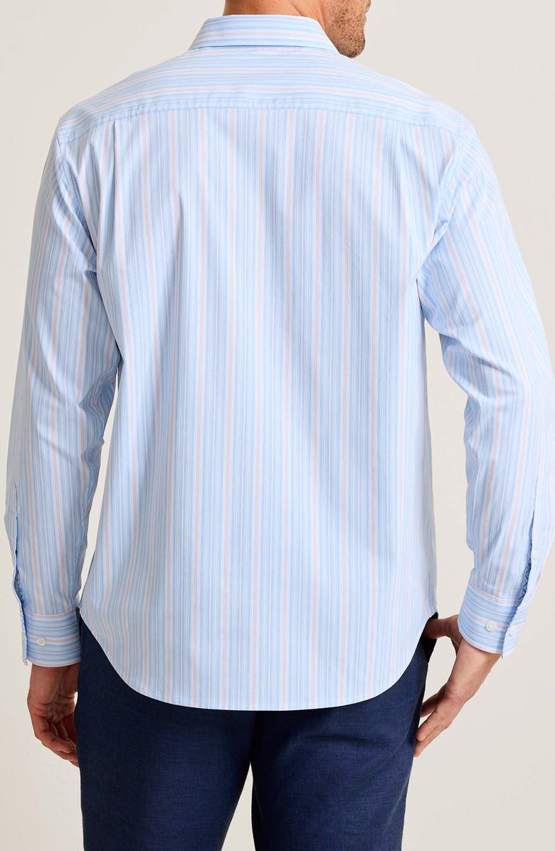 Tommy Bahama Sarasota Stretch Centera Stripe Button-Up Shirt, Alternate, color, Dew Drop