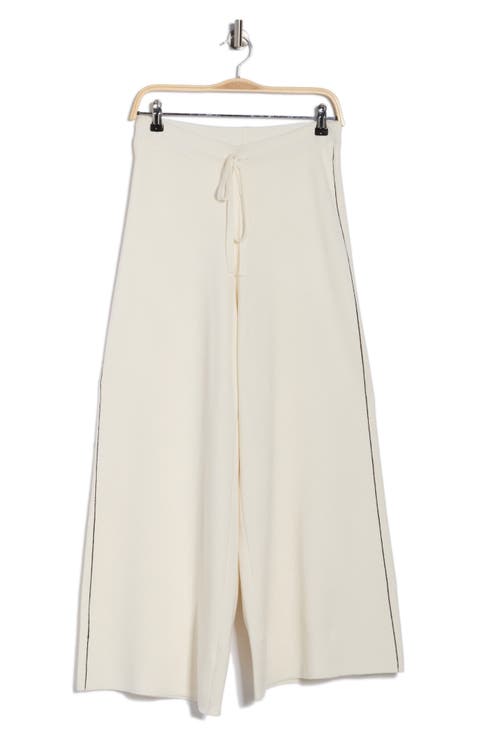 Tipped Wide Leg Sweater Pants