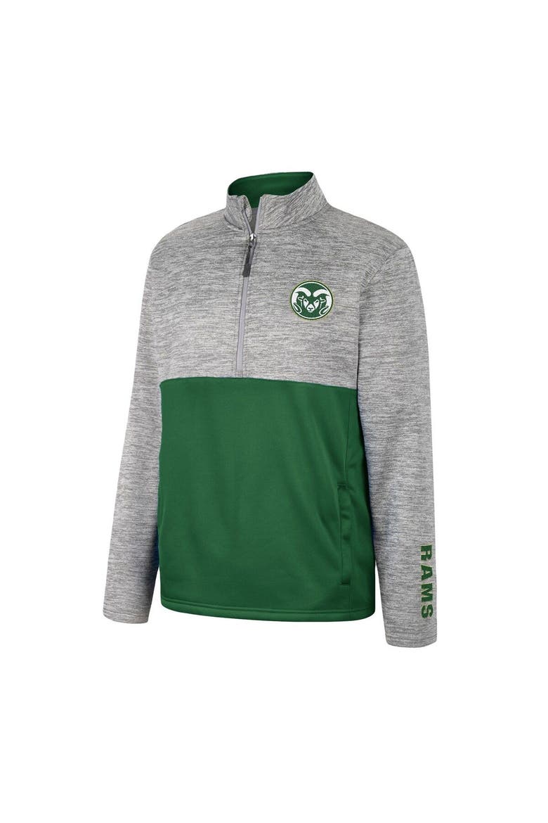 Men's Colosseum Gray Colorado State Rams John Half-Zip Jacket, Alternate, color, Heather Gray