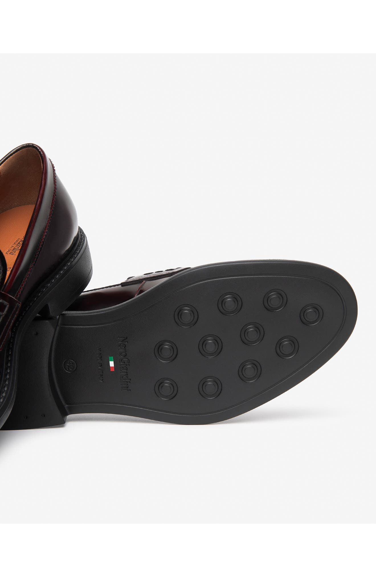 Leather Penny Loafer, Alternate, color, BORDEAUX