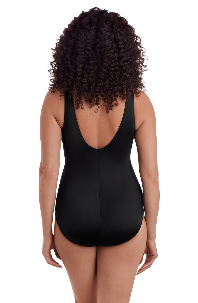 Longitude Side Tie Surplice Long Torso One-Piece Swimsuit, Alternate, color, Jungle Boogie