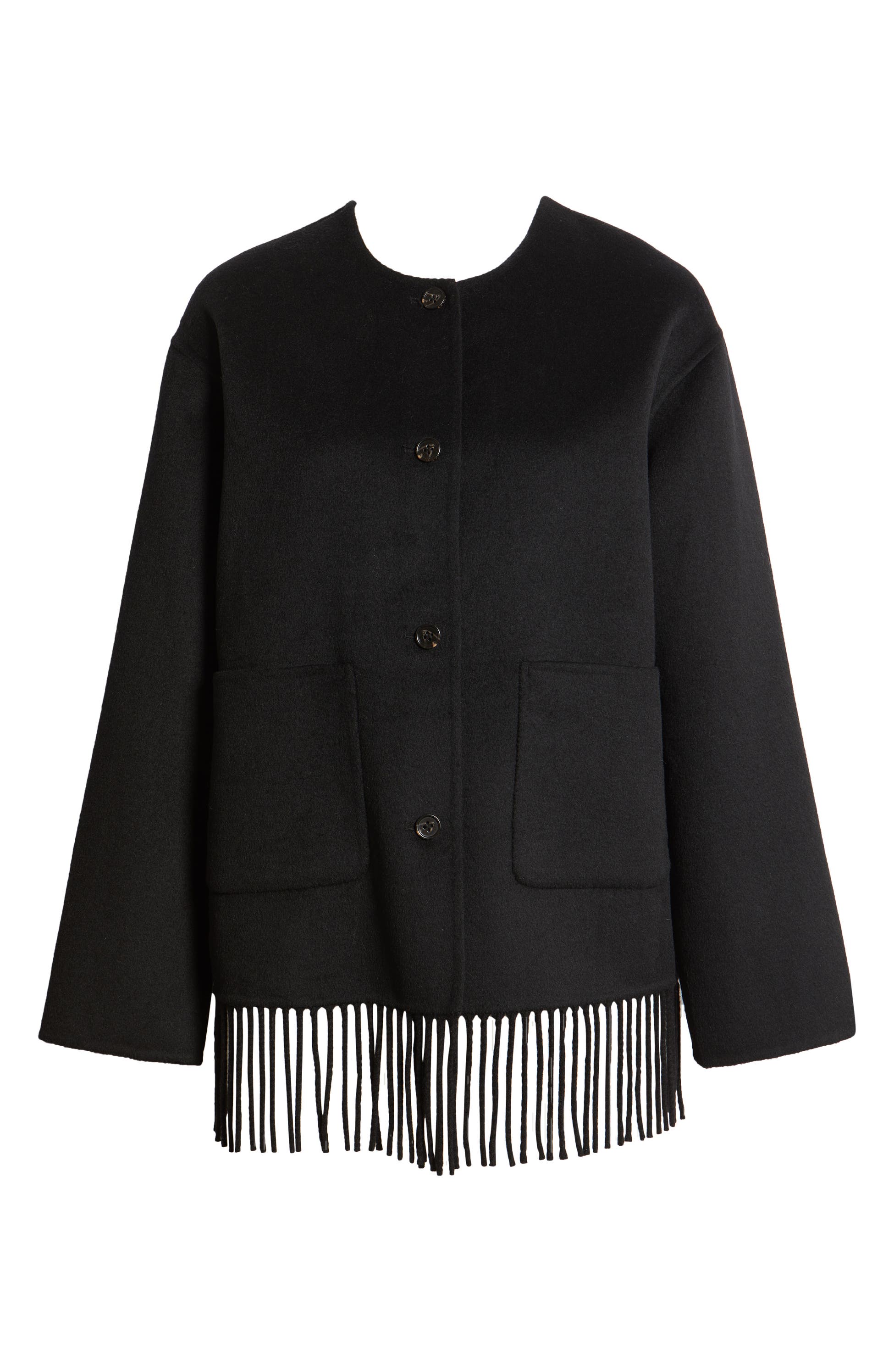Tomoko Frige Trim Wool Blend Jacket