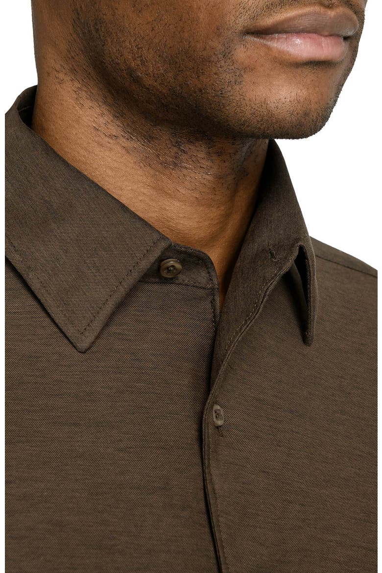 Solid Mapleton Luxe Cross Dyed Short Sleeve Shirt, Alternate, color, BROWN
