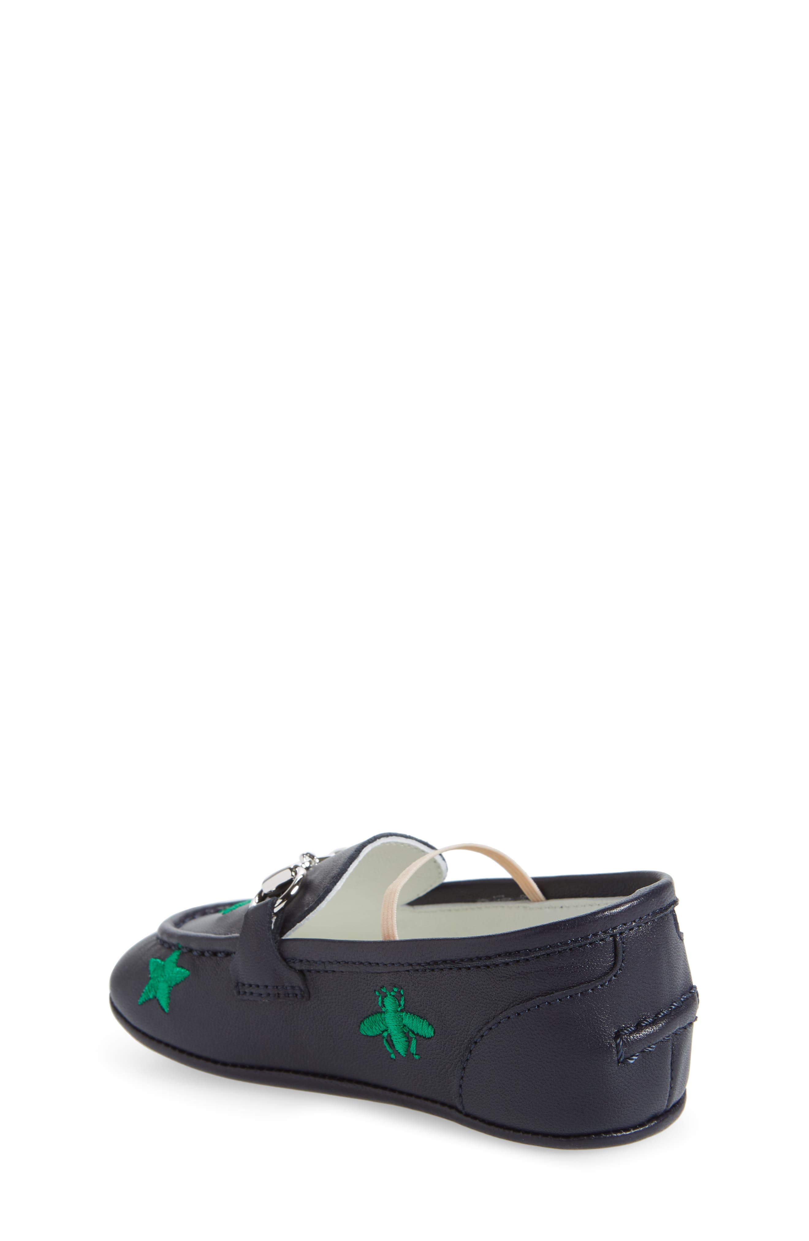 Gucci Baby Jordaan Embroidered Crib Loafer, Alternate, color, 
