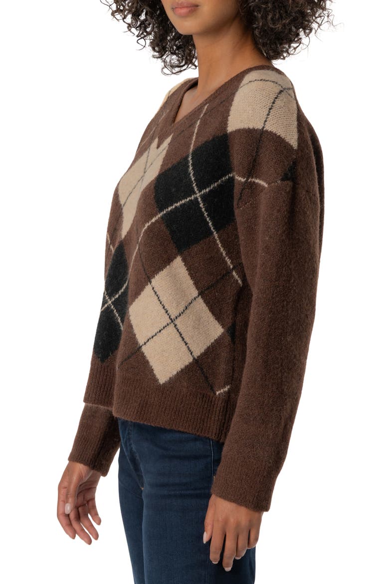 Kimberly Argyle Sweater, Alternate, color, NUTMEG