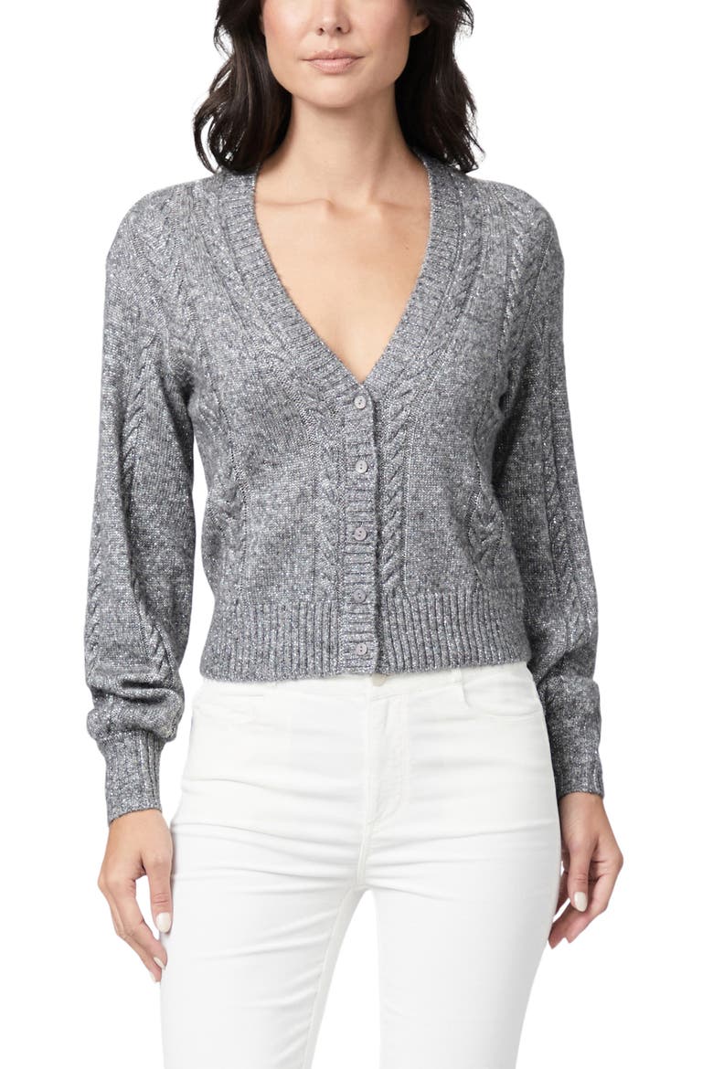 Sofie Shimmer Cardigan, Main, color, HEATHER/SL