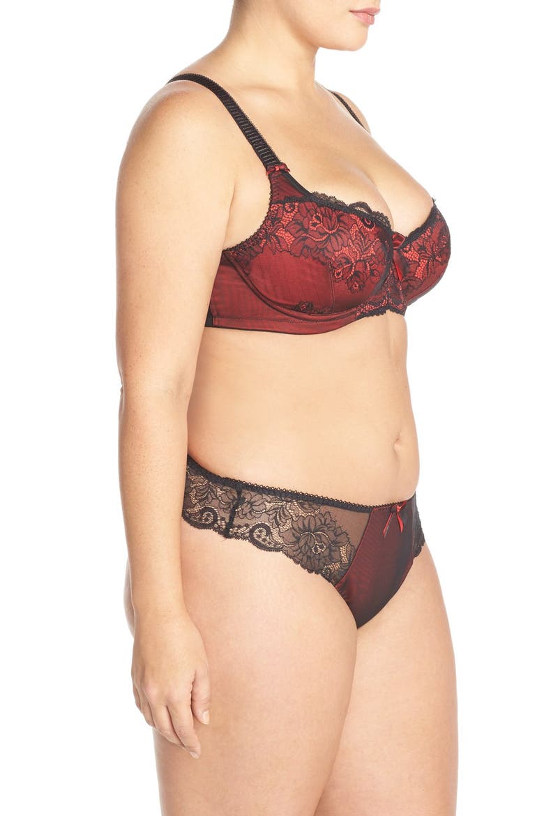 'Anushka' Underwire Padded Half Cup Bra, Alternate, color, BLACK