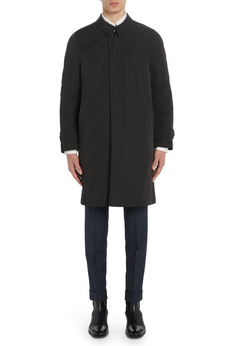Classic Fit Microfaille Raincoat, Main, color, BLACK