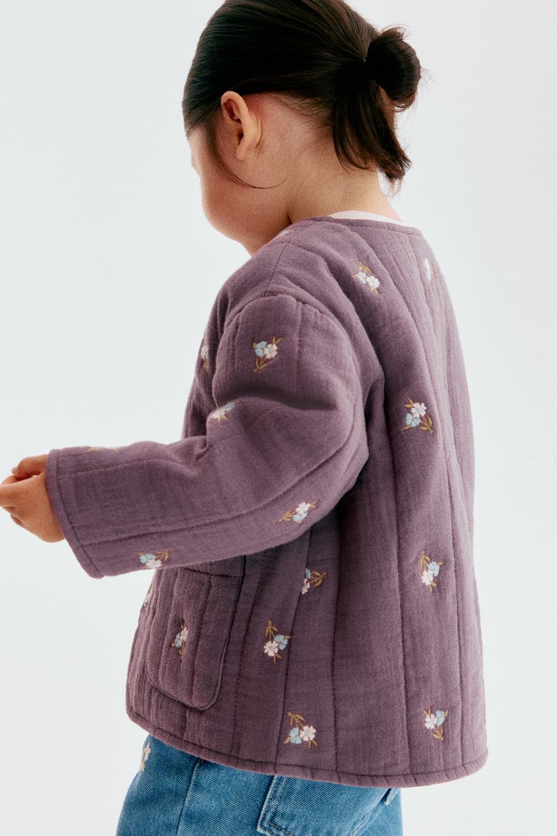 Embroidery-detail Jacket, Alternate, color, Purple/floral