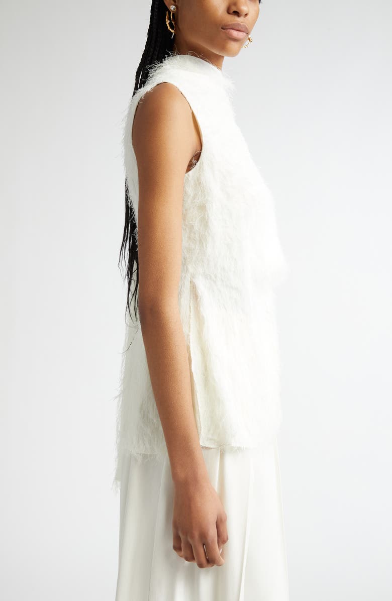 Oscar de la Renta Draped One Shoulder Fil Coupé Top, Alternate, color, 