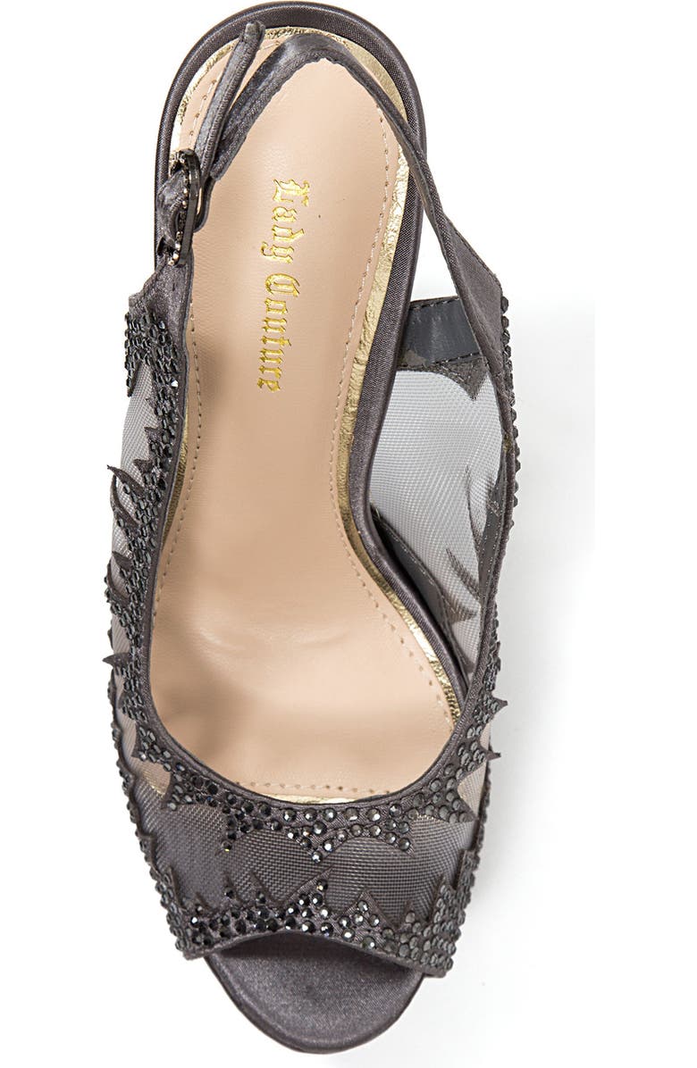 LADY COUTURE Dream Peep Toe Slingback Pump, Alternate, color, Pewter