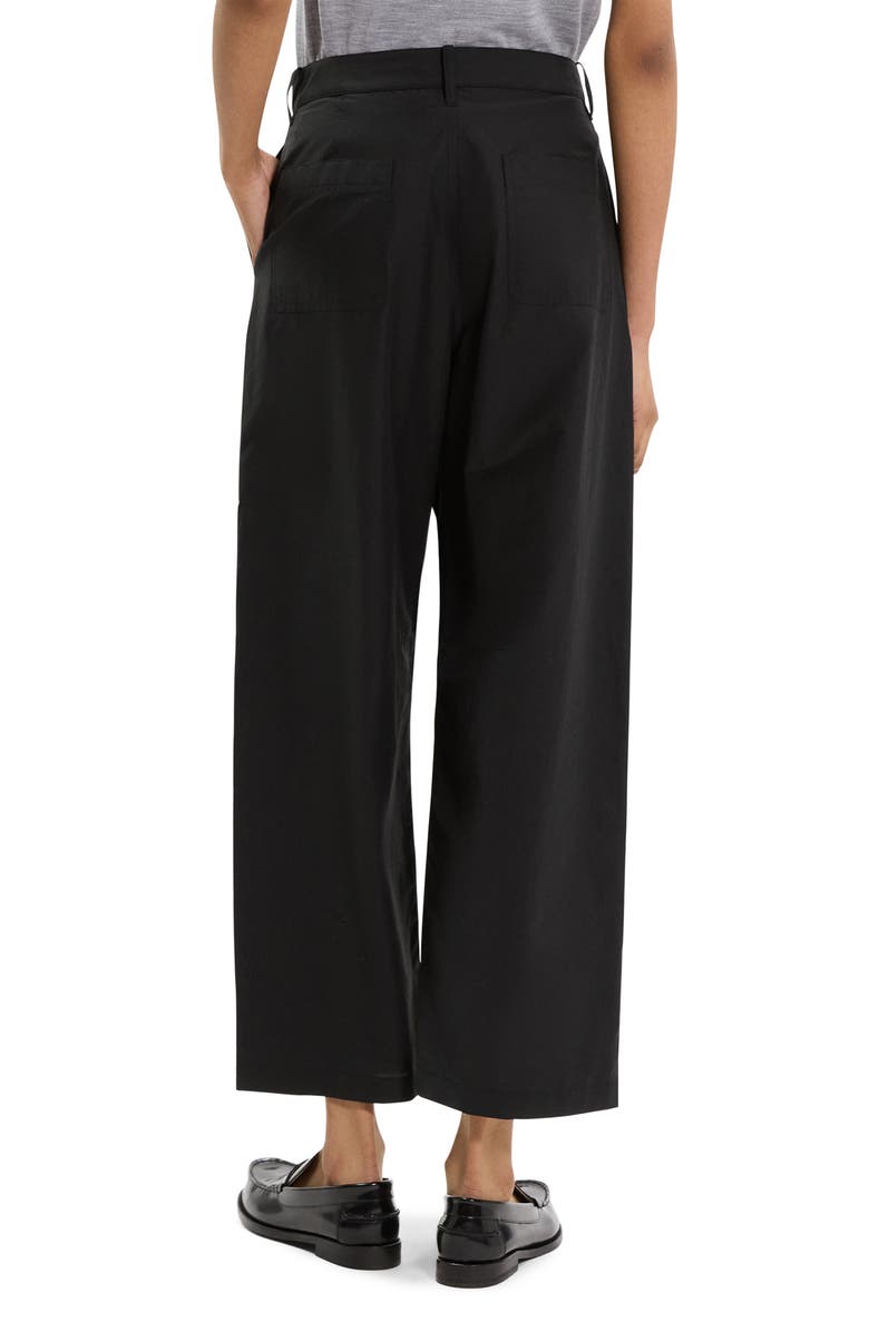 Theory Wide Leg Crop Cotton Blend Pants, Alternate, color, 