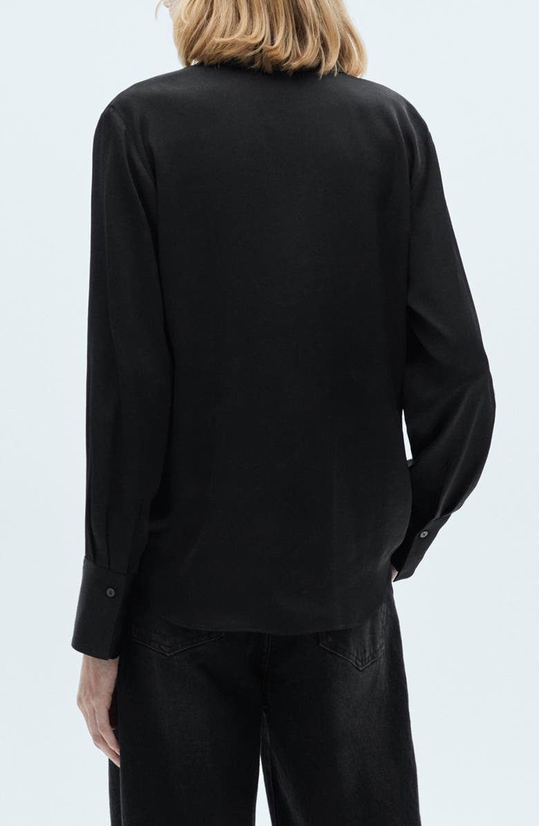 MANGO Satin Button-Up Shirt, Alternate, color, 