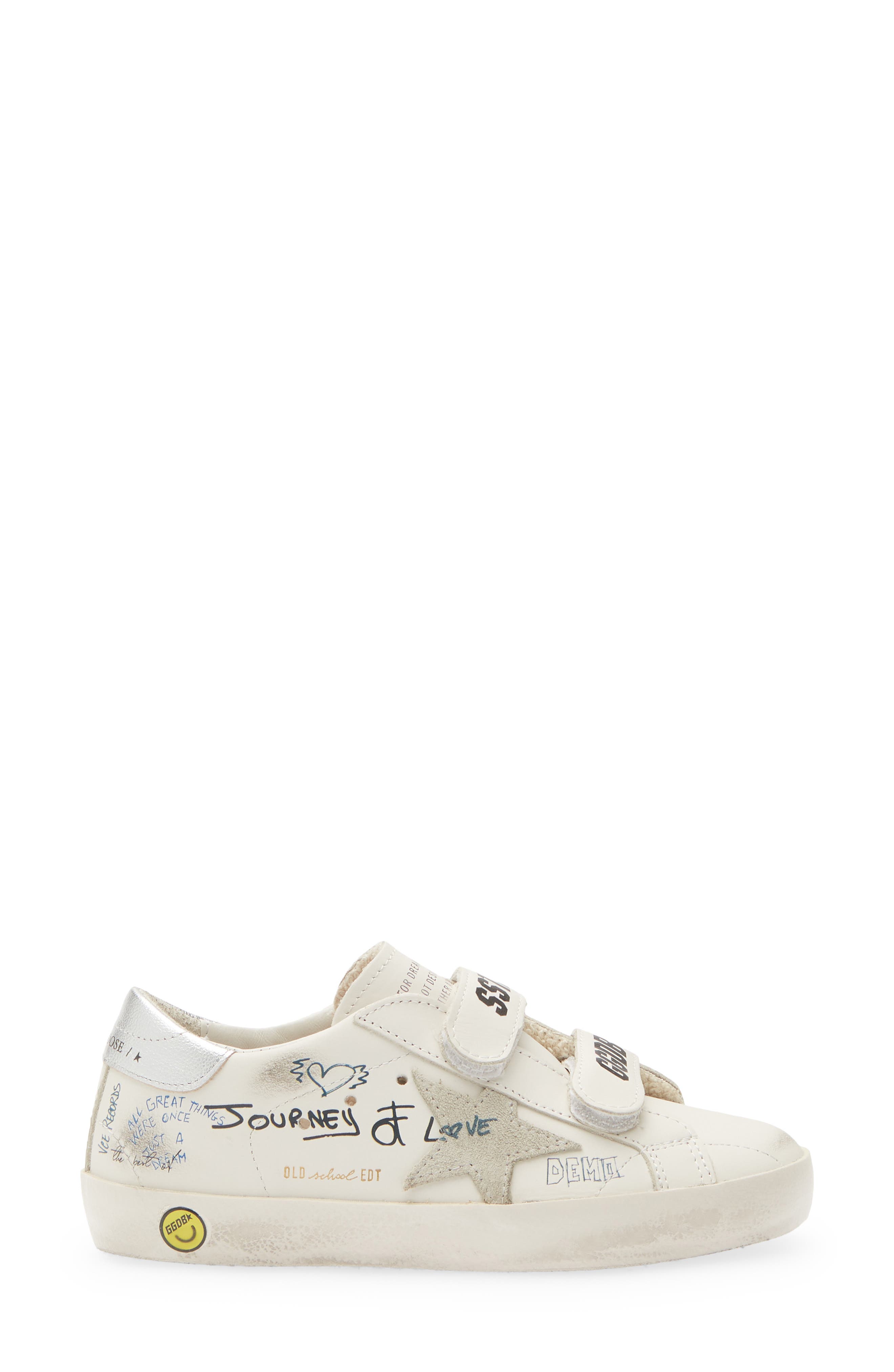 Kids' Old School Sneaker, Alternate, color, WHITE/ ICE/ SILVER