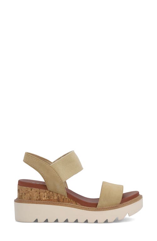 Mia Olany Platform Wedge Ankle Strap Sandal In Natural