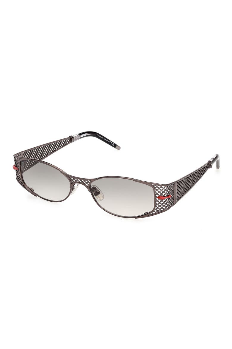 55mm Gradient Oval Sunglasses, Alternate, color, GUNMETAL / CRYSTAL BLACK