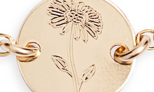 Set & Stones Lily Birth Flower Pendant Bracelet In Gold