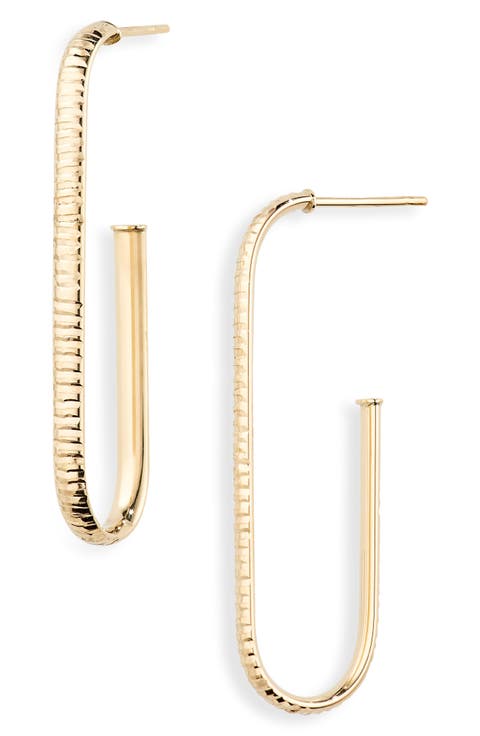 14K Gold Elongated Hoop Earrings (Nordstrom Exclusive)
