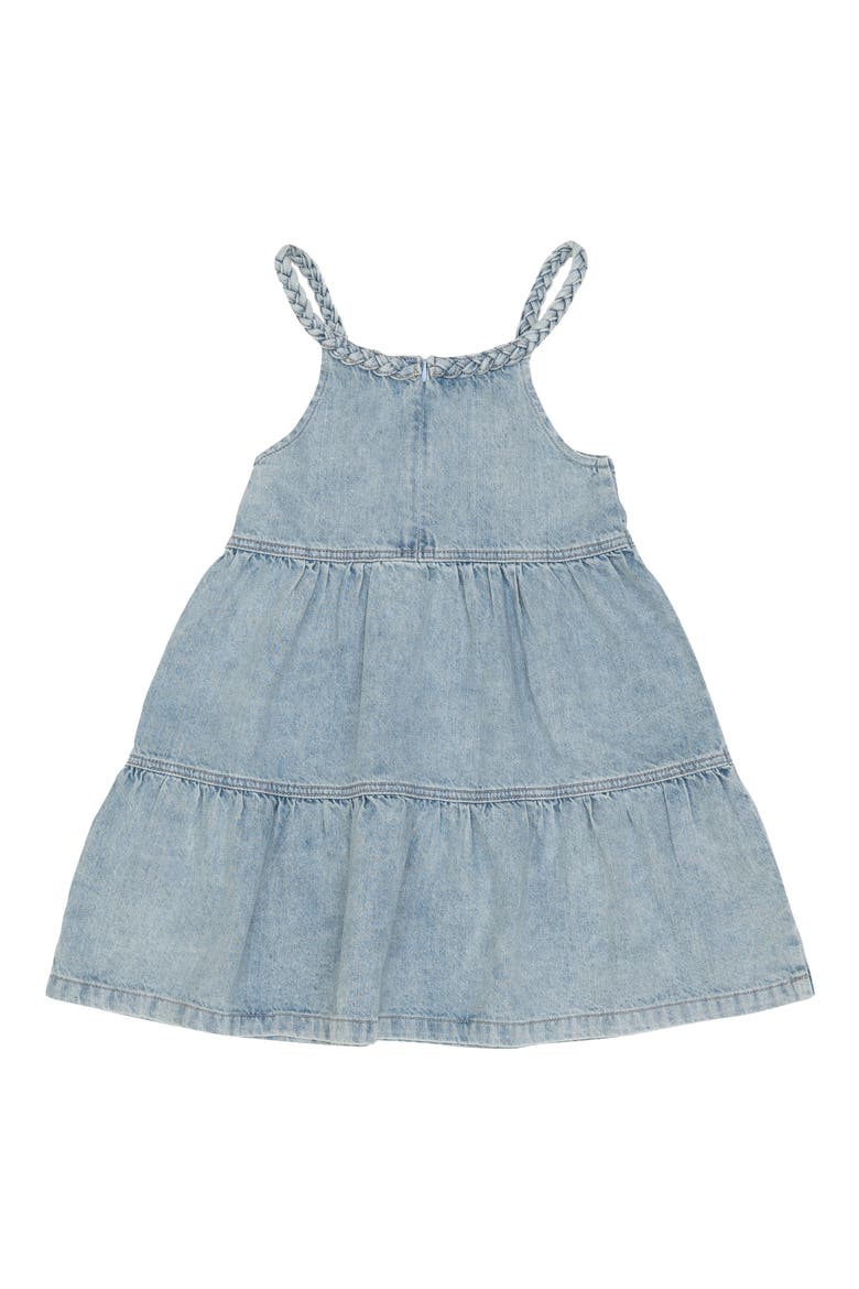 Kids' Tiered Denim Dress, Alternate, color, BLEACH WASH