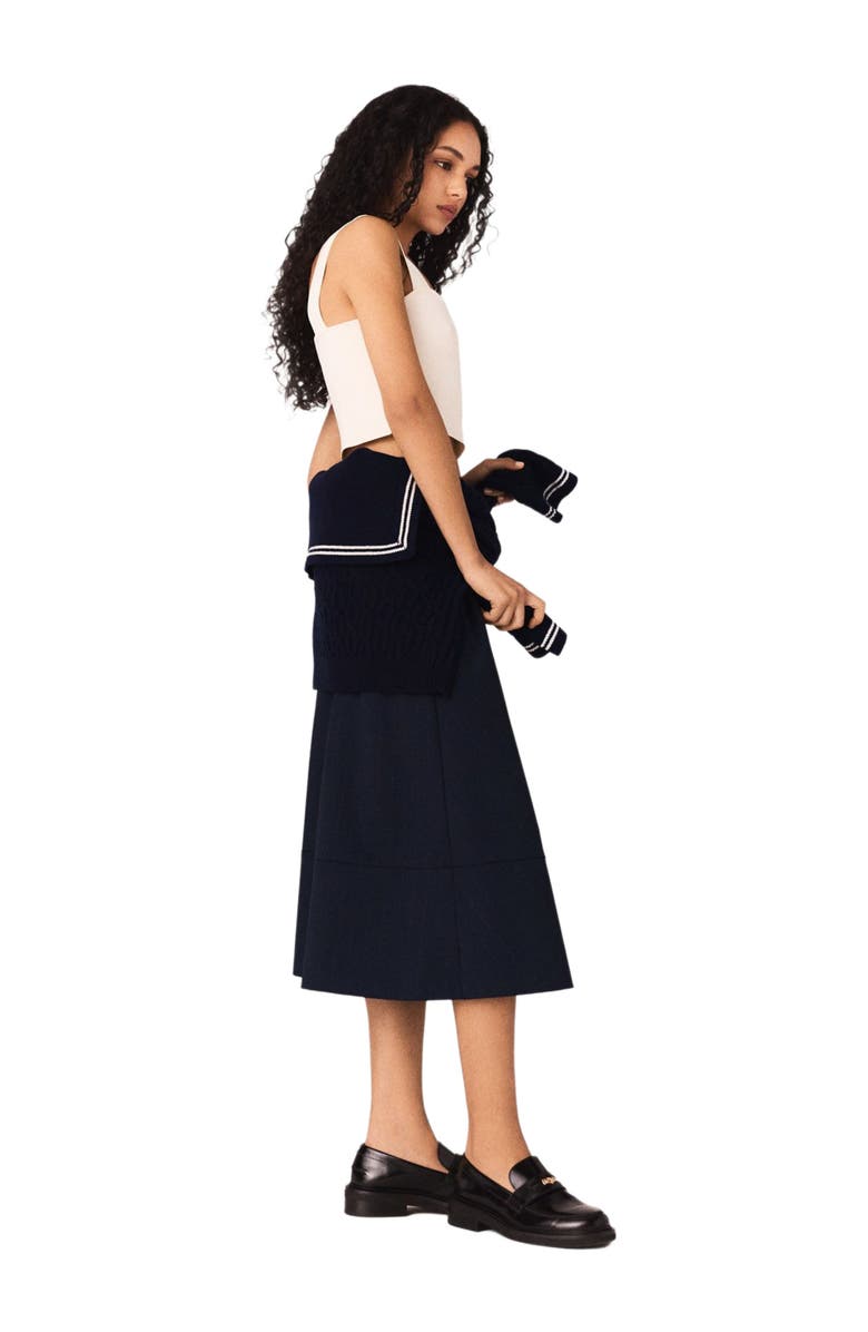 maje Knit crop top, Alternate, color, Ecru