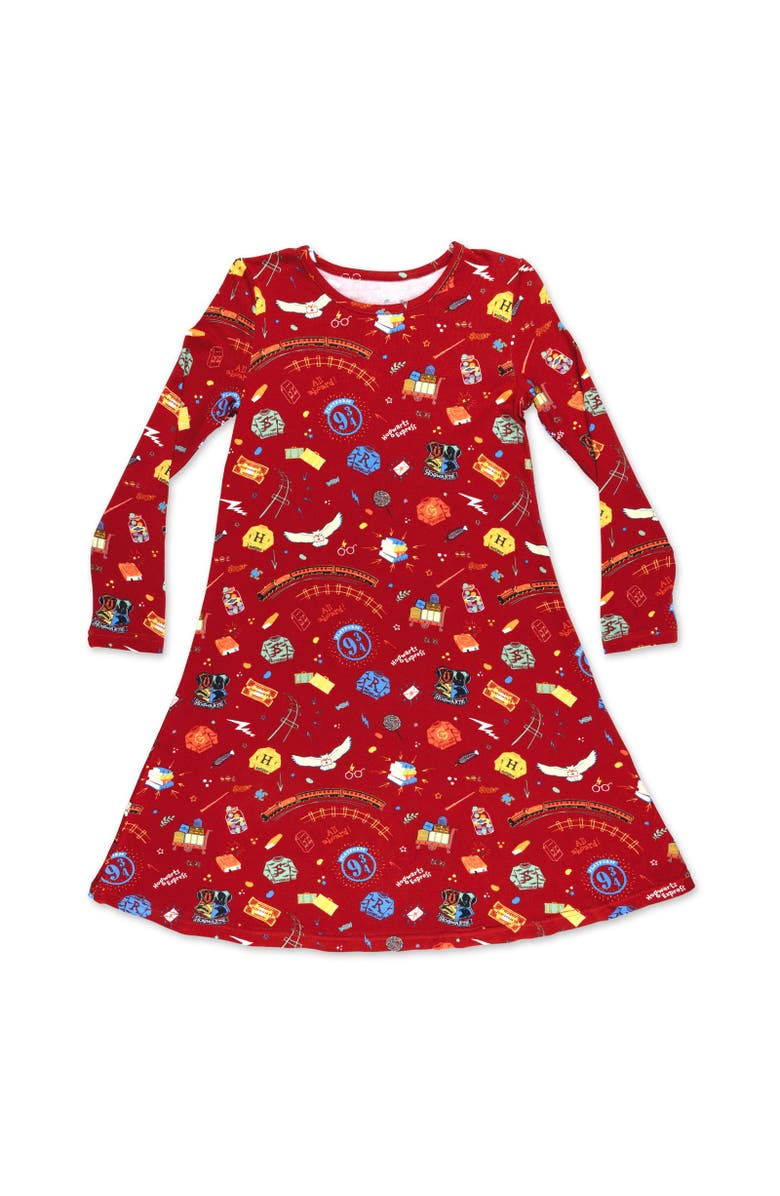 Bellabu Bear Kids' Hogwarts Express Short Sleeve Dress, Main, color, Hogwarts Express