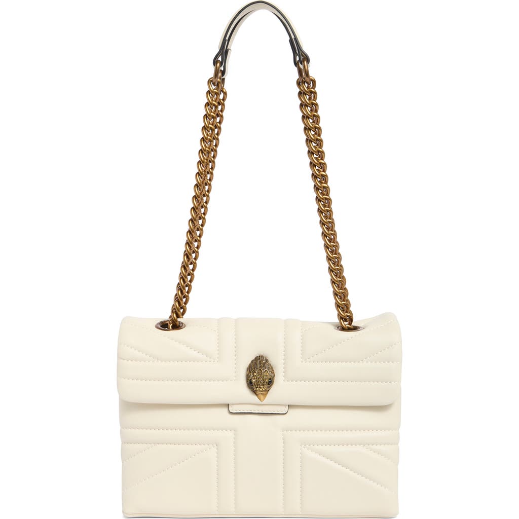 Kurt Geiger London Kensington Quilted Leather Shoulder Bag In Natural
