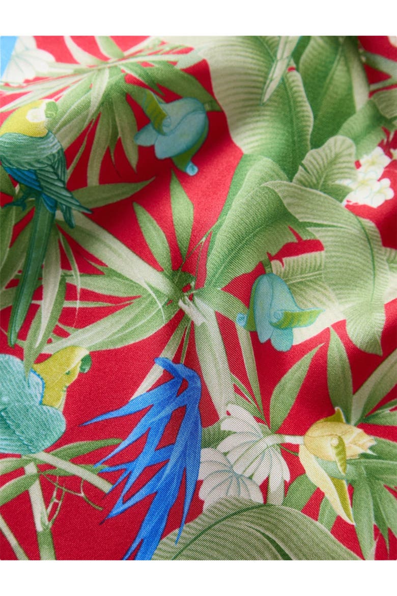 York Tropical Floral Pocket Square, Alternate, color, Blue/Red