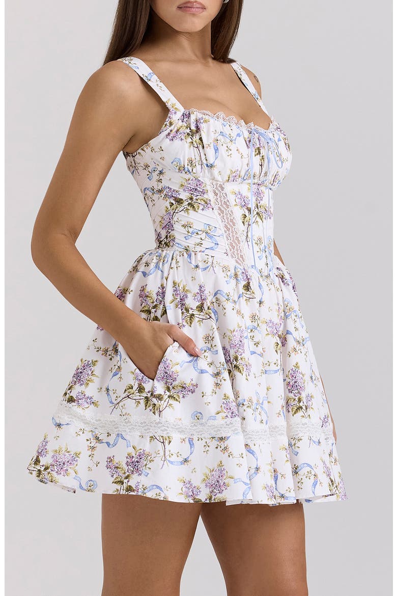 Kimmie Floral Minidress, Alternate, color, OFF WHITE FLORAL PRINT