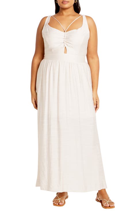 White shift dress plus shops size